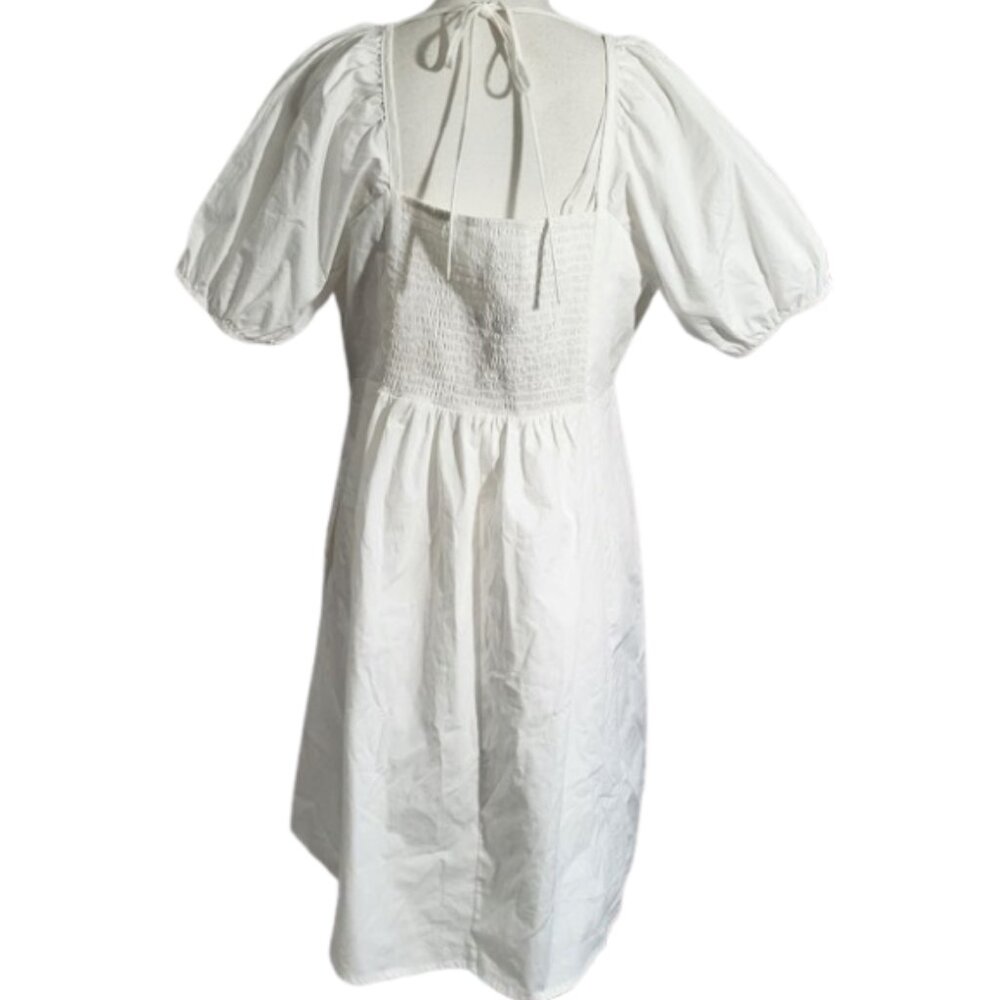 DRAPER JAMES Magnolia White Puff Sleeve Mini Dress - New With Tags Women's XL - Picture 2 of 9